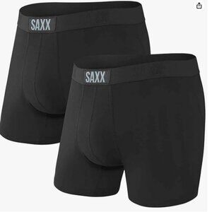 Saxx VIBE 2 pack Boxer Briefs Ultimate Comfort Black and Black